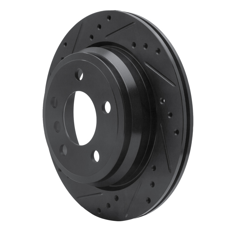 BMW 328I Brake Rotor (1) - Rear Left - R1 Concepts - Drilled & Slotted - Black - `06-`20